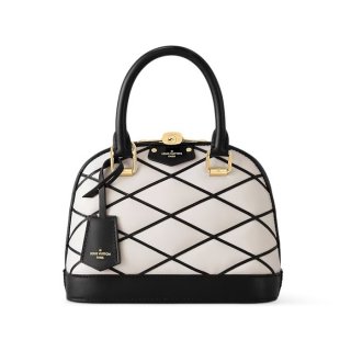 Louis Vuitton Alma BB Bag in Quilted Lambskin M23761 White/Black
