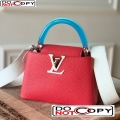 Louis Vuitton Capucines Mini Bag with Translucent Top Handle M56072 Red/Blue