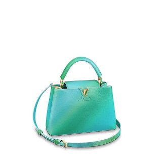 Louis Vuitton Colorful Candy Edition Taurillon Leather Capucines BB Top Handle Bag M55375 Green/Blue