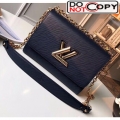Louis Vuitton Epi Leather Twist MM Shoulder Bag M50282 Navy Blue/Gold