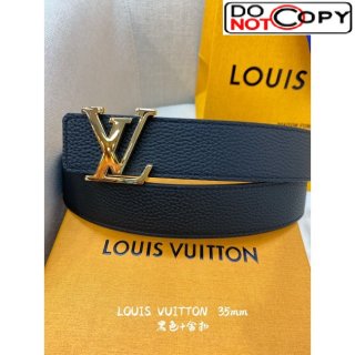 Louis Vuitton LV 35mm Reversible Belt in Grainy Calfskin Black/Gold