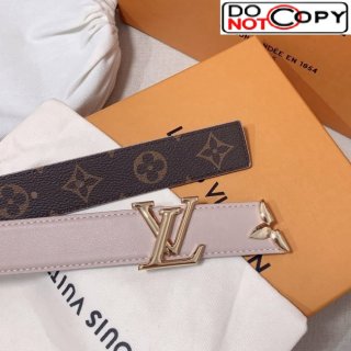 Louis Vuitton Reversible Belt 3cm with LV Buckle and Monogram Bloom Light Pink/Gold
