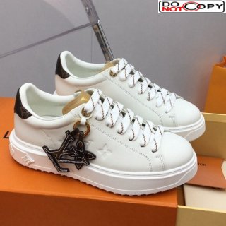 Louis Vuitton Time Out Sneaker in Calf Leather with LV Charm White/Gold
