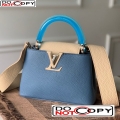 Louis Vuitton Capucines Mini Bag with Translucent Top Handle M56072 Blue/Light Beige