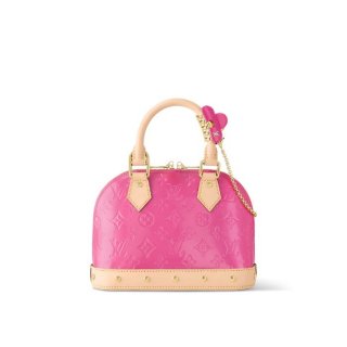 Louis Vuitton Alma BB Bag in Monogram Vernis Leather M90611 Neon Pink New LV Remix