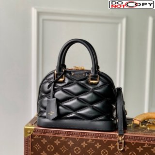 Louis Vuitton Alma BB Bag in Quilted Lambskin M83048 Black