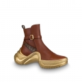 Louis Vuitton Archlight Leather Short Sneaker Boots Brown Monogram Gold