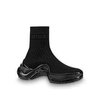 Louis Vuitton Archlight Stretch Knit Sock Short Sneaker Boots Black