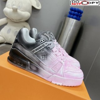 Louis Vuitton Basketball Sneakers in Painted Leather Light Pink