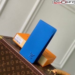 Louis Vuitton Brazza Wallet in Grained Leather M69980 Blue