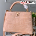 Louis Vuitton Capucines BB Crocodile Leather Top Handle Bag N95191 Tivoli Beige