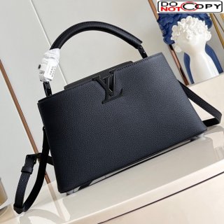 Louis Vuitton Capucines East-West Medium Bag in Matte Calfskin M23955 All Black 2024