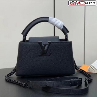 Louis Vuitton Capucines East-West Mini Bag in Matte Calfskin M23955 All Black