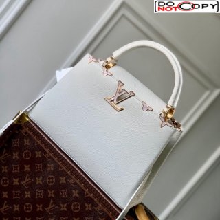 Louis Vuitton Capucines Flower Crown MM Bag in Taurillon Leather M23331 White