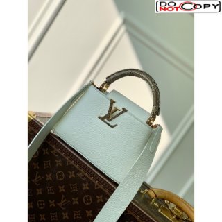 Louis Vuitton Capucines Mini Bag in Taurillon Calfskin with Python Leather N56399 White