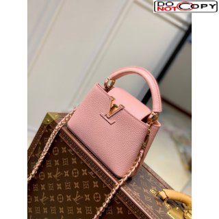 Louis Vuitton Capucines Mini Chain Bag in Taurillon Calfskin M21103 Pink