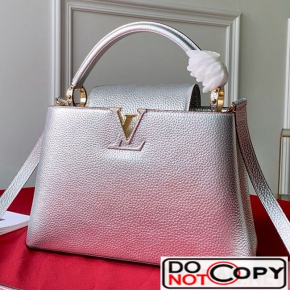 Louis Vuitton Capucines PM Top Handle Bag M90473 Silver
