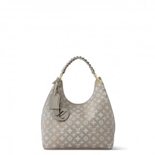 Louis Vuitton Carmel Hobo Bag in Grey Mahina Perforated Leather M23396