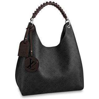 Louis Vuitton Carmel Hobo Bag in Mahina Perforated Calfskin M53188 Black