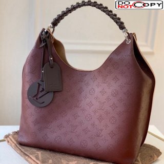 Louis Vuitton Carmel Hobo Bag in Mahina Perforated Calfskin M53188 Burgundy