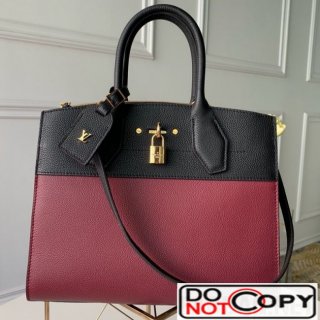 Louis Vuitton City Steamer MM Top Handle Bag M55062 Black Burgundy