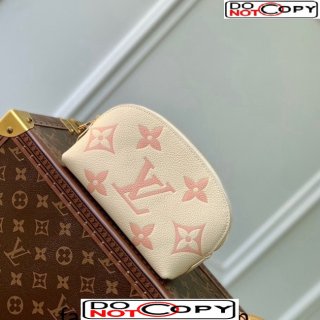 Louis Vuitton Cosmetic Pouch PM bag in Bicolor Monogram Leather M45951 Pink