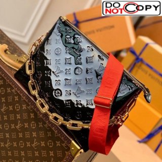Louis Vuitton Coussin MM Bag in Patent Monogram Leather M57783 Black