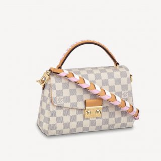Louis Vuitton Croisette Top Handle Bag in Damier Azur Canvas N50053 Pink