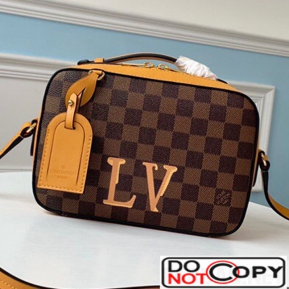 Louis Vuitton Damier Azur Canvas Saintonge Top Handle Bag N40155 Yellow