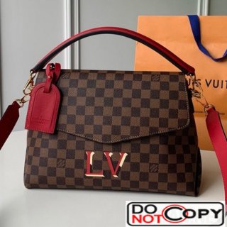 Louis Vuitton Damier Ebene Canvas LV Beaubourg MM Top Handle Bag N40176 Red