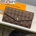 Louis Vuitton Damier Ebene Canvas Studded Sarah Flap Large Wallet N60249