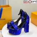 Louis Vuitton Fame Platform Sandal 14.5cm in Blue 2 Sequins