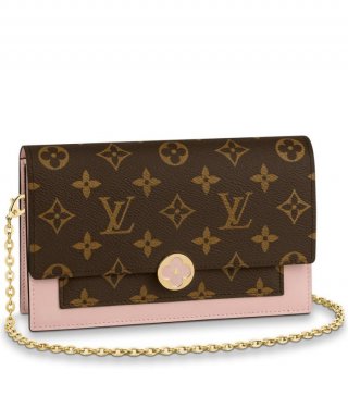 Louis Vuitton Flore Chain Wallet M67405 pink