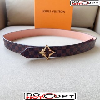 Louis Vuitton Flowergram Belt 3cm in Monogrm Canvas and Grained Leather Light Pink