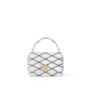 Louis Vuitton GO-14 MM Shoulder Bag in Quilted Lambskin M22890 White
