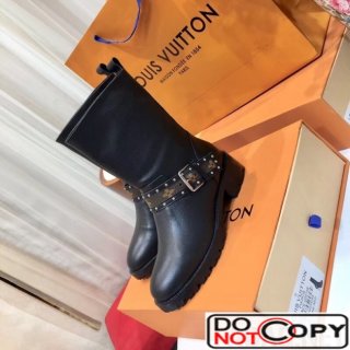 Louis Vuitton Grainy Calfskin Leather Discovery Half Boot 1A4GZ6 Black