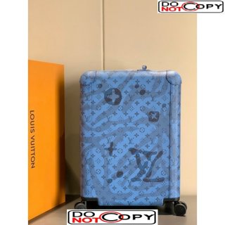 Louis Vuitton Horizon 55 Luggage Travel Bag in Monogram Aquagarden Canvas with Waterdrop Abyss Blue