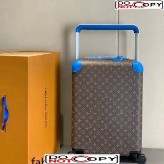 Louis Vuitton Horizon 55 Luggage Travel Bag in Monogram Macassar Canvas Blue