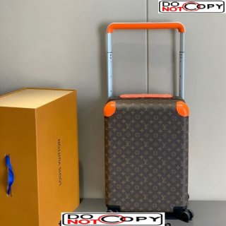 Louis Vuitton Horizon 55 Luggage Travel Bag in Monogram Macassar Canvas Orange