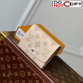 Louis Vuitton Iris Compact Wallet in Mahina Perforated Leather M62543 Cream White