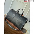 Louis Vuitton Keepall Bandouliere 50 Weekend Bag in Taurillon Calfskin M21382 Black