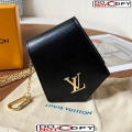 Louis Vuitton Key Bell Leather Bag Charm and Key Holder Black