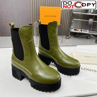 Louis Vuitton Laureate Platform Chelsea Ankle Boot in Green Leather 1AC7WU