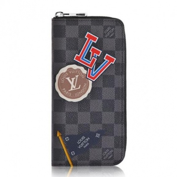 Louis Vuitton League Zippy Wallet Vertical Damier Graphite N64443