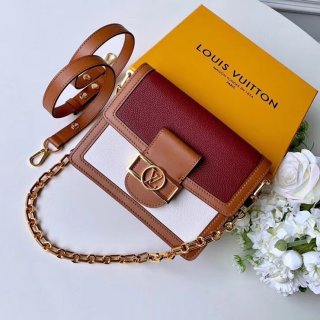 Louis Vuitton Leather Dauphine PM Bag M53806 Purple-White