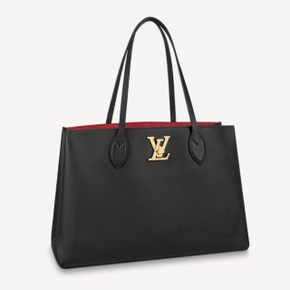 Louis Vuitton Lockme Shopper Tote Bag in Grained Leather M57345 Black
