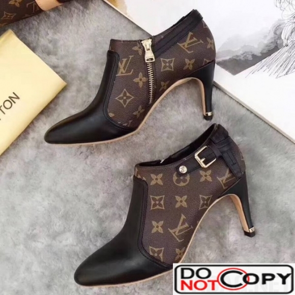 Louis Vuitton Lookat Black Calfskin Monogram Ankle Boot