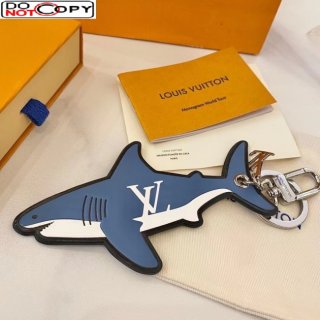 Louis Vuitton LV Aquatics Shark Bag Charm and Key Holder Blue