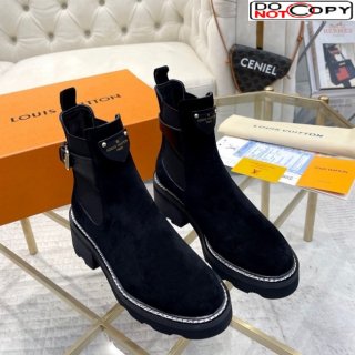 Louis Vuitton LV Beaubourg Ankle Boots in Suede Black