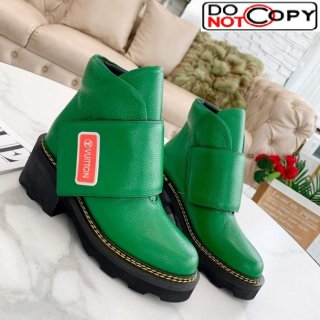Louis Vuitton LV Beaubourg Padded Strap Ankle Boots Green